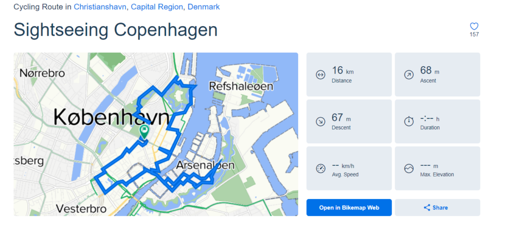 Bike Tour Copenhagen Map